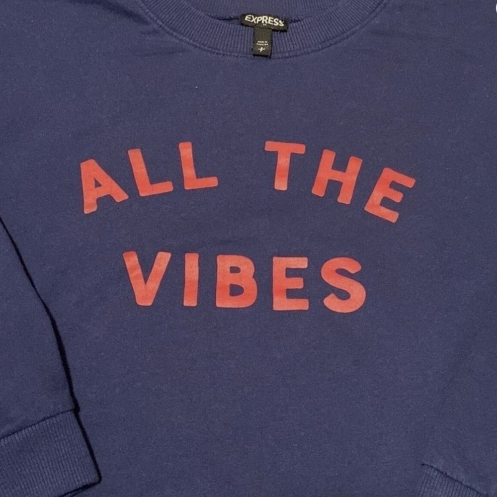 Express Navy Sweatshirt with Red Text - Picture 2 of 2